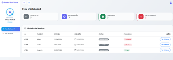 Portal do Dentista integrado para envio de arquivos de escaneamento STL
